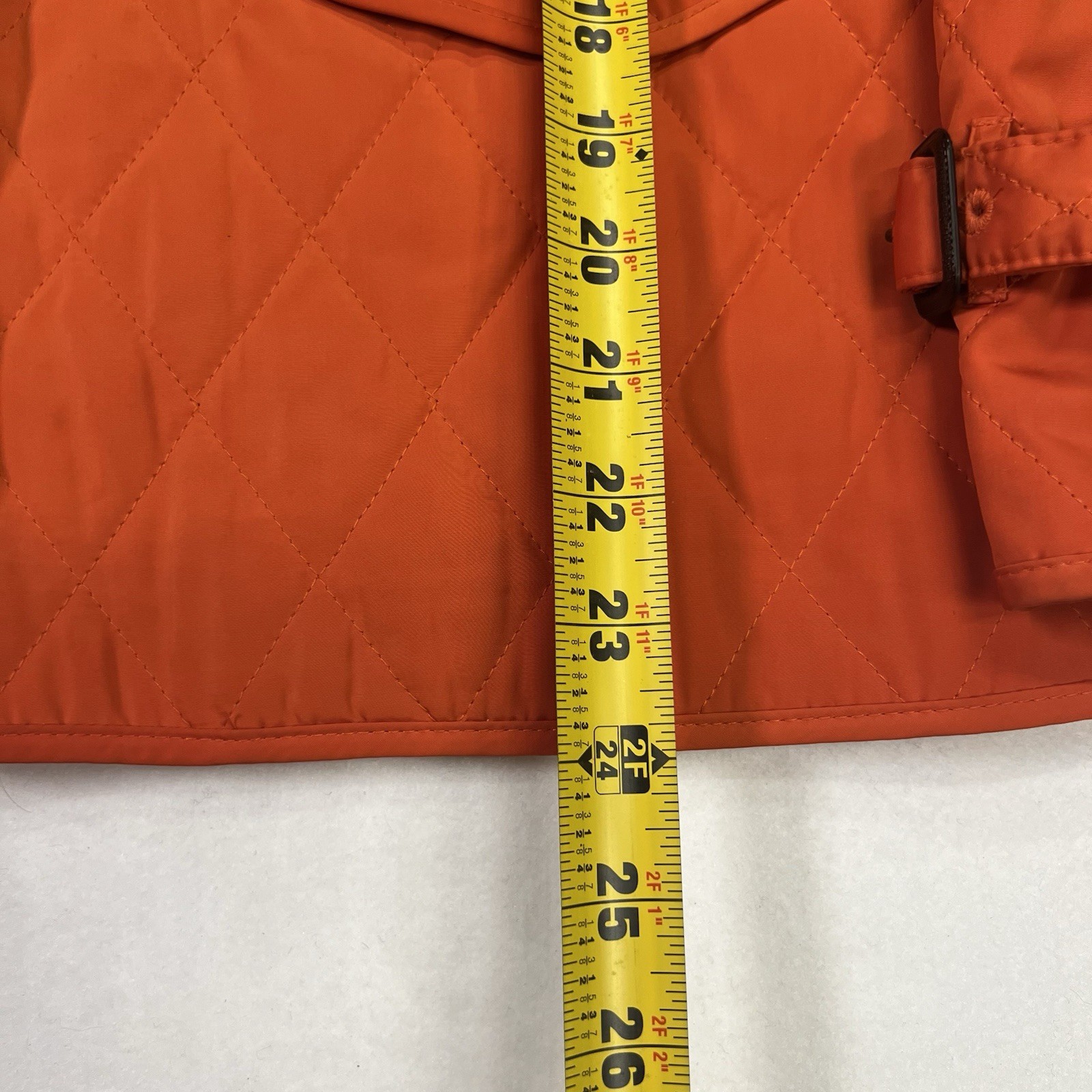 Talbots Orange Quilted Button Front Short Jacket Women’s Size Medium