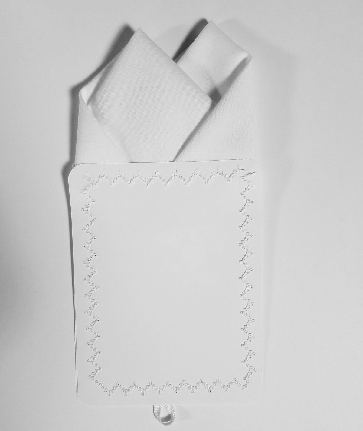 Men’s 2 Point Cotton Pre-folded Pocket Square Handkerchief Insert – White