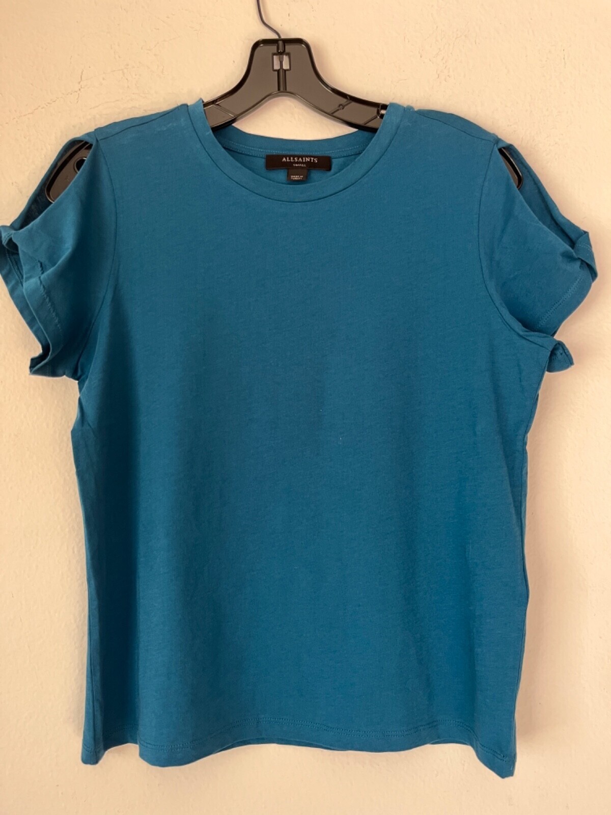 NWT Cotton AllSaints Short Cold Shoulder Sleeve T-Shirt Sz S, L