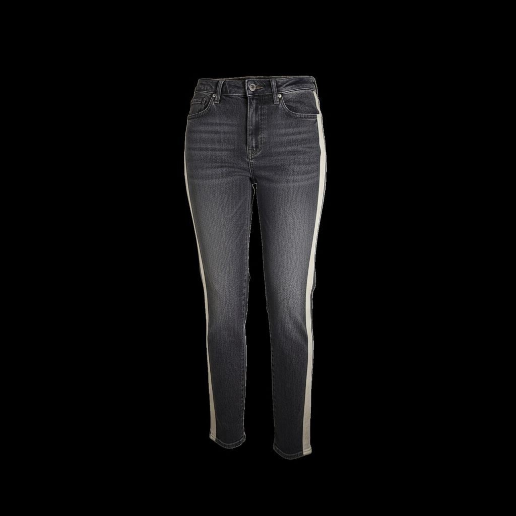Blank NYC Cooper Slim Straight Jeans Gray Tuxedo Side Stripe Size 28