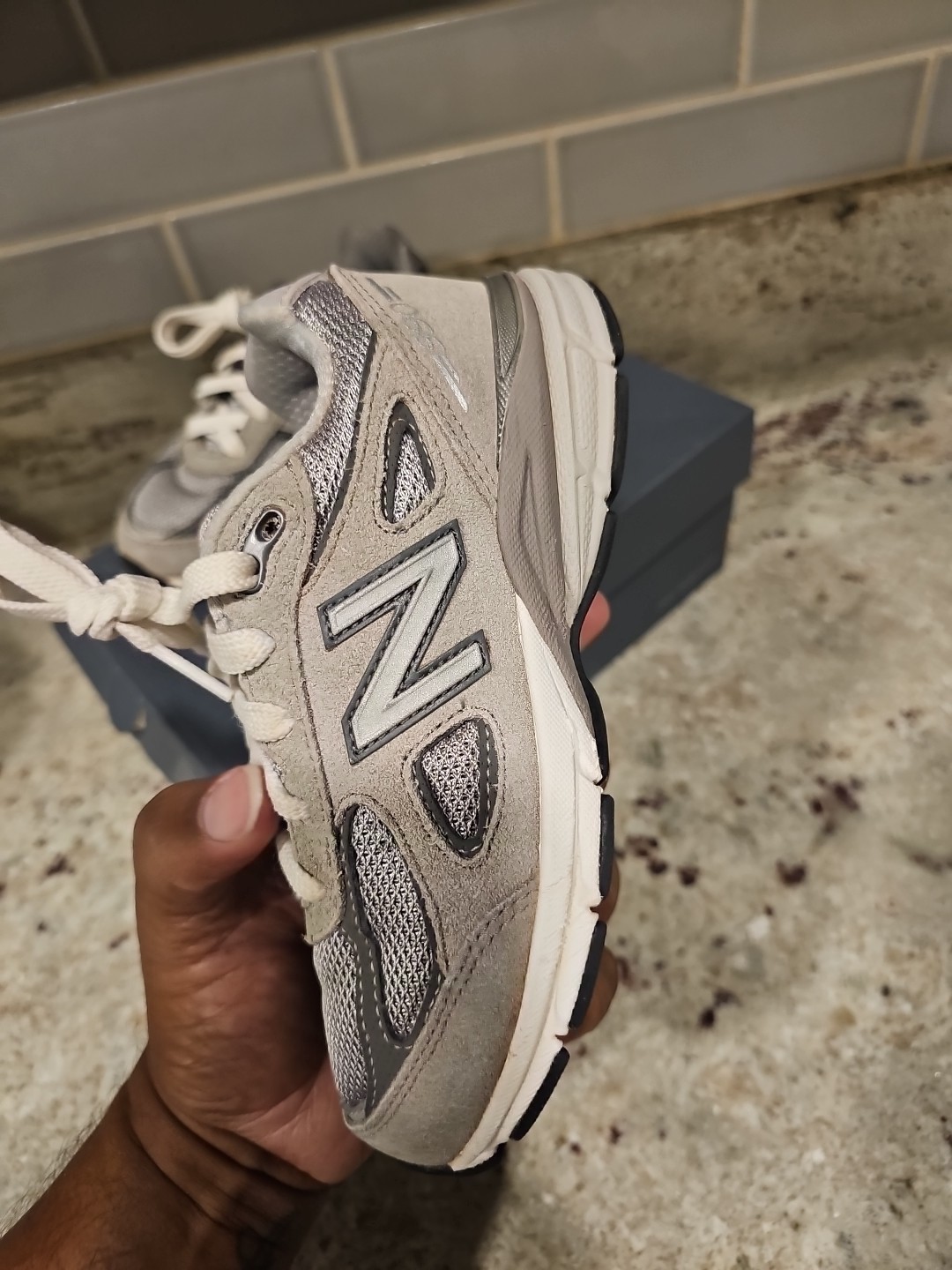 New Balance 990v4 Size 1 ‘Grey Silver’ U990GR4 Sneakers