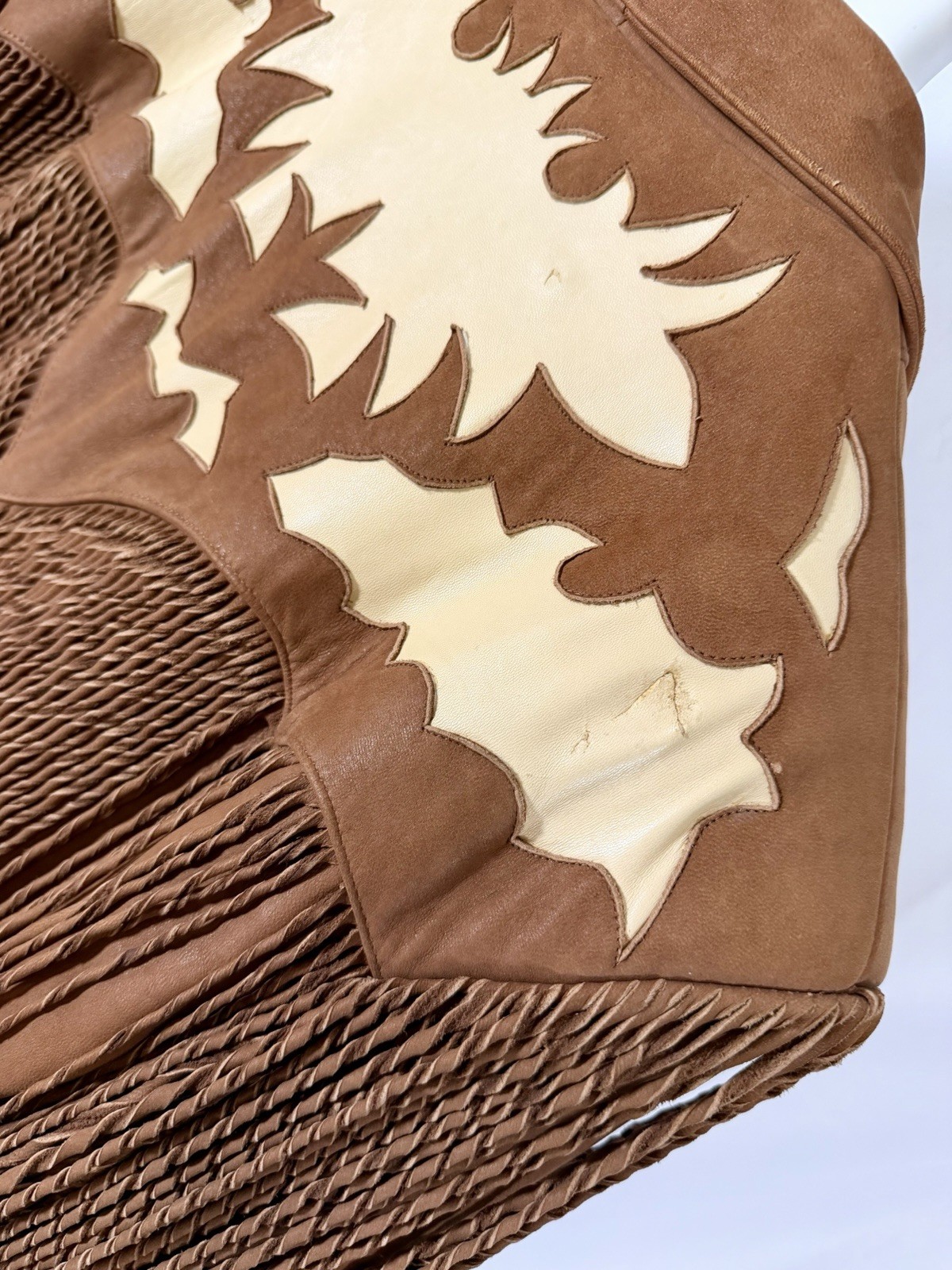 Vintage Continental Leather Fashions Western Fringe Jacket USA Buffalo Nickel