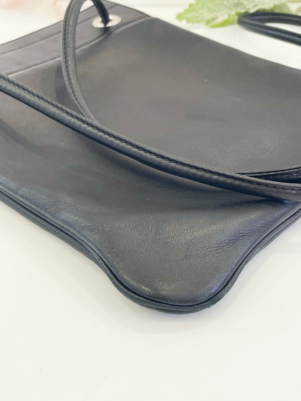 Hermes PHW Aline Shoulder Bag Leather Noir