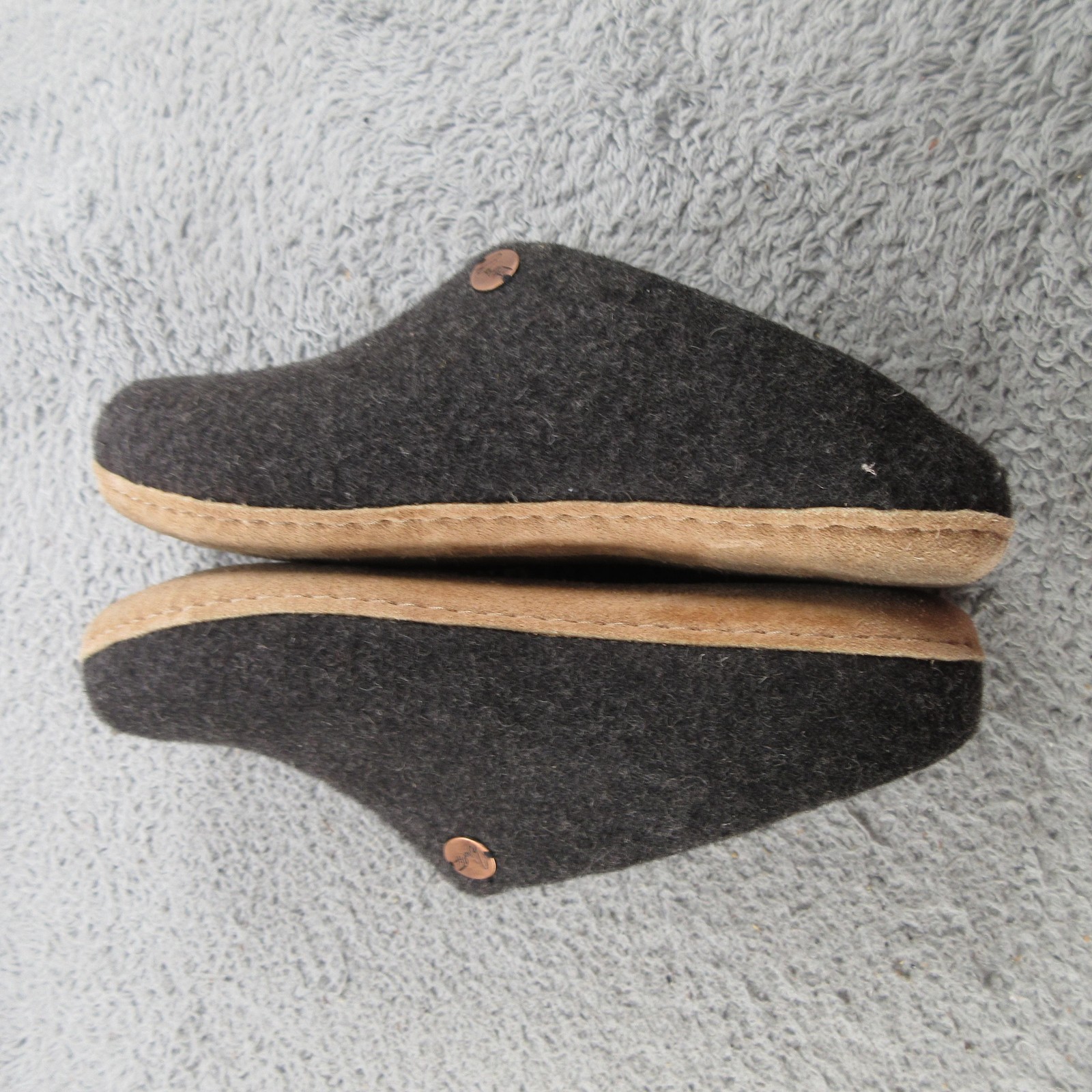 Woolfit Slippers Womens Size 8 Gray Wool Felt Clog Slip On House Shoes Comfort