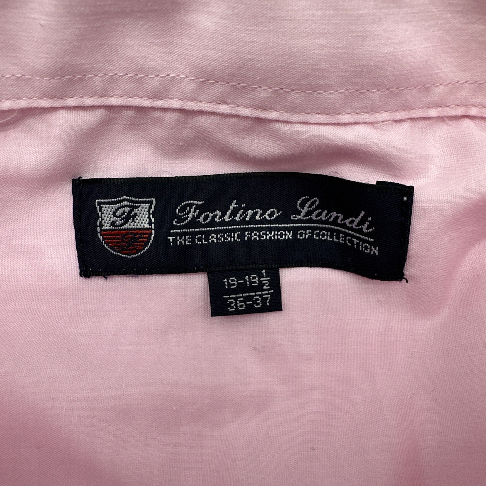 Fortino Landi The Classic Button Up Shirt Men 19-19.5 Pink Pocket .#36909