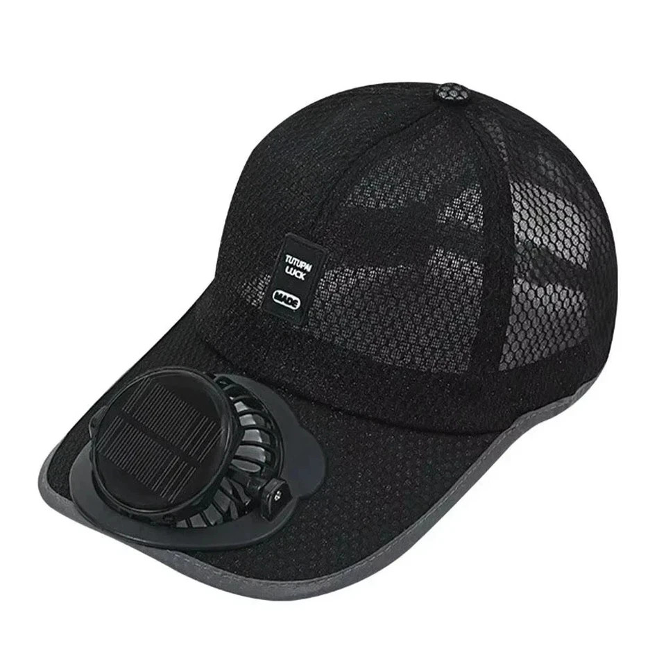 Outdoor Solar Fan Cap With USB Charging – 3-Speed Cooling Hat For Fishing Beach