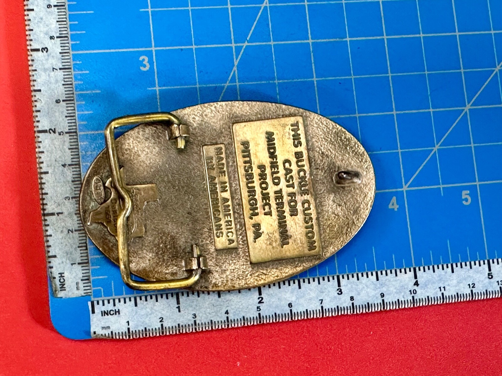 Midfield Terminal Project Pittsburgh PA Commissioners Safety Award belt buckle