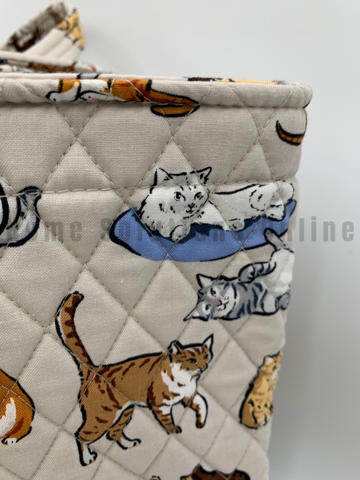 Vera Bradley Quilted A Kitty Cat’s Life Meow Grand Tote Purse Bag Beige #9918C