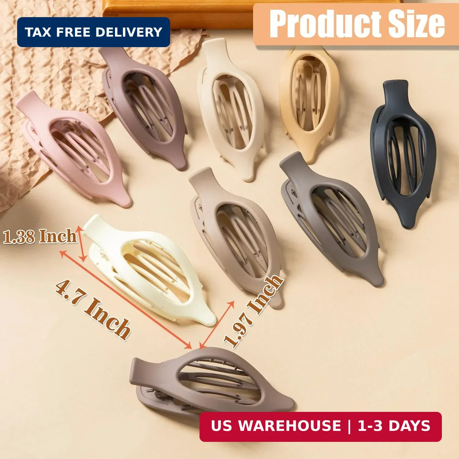 Flat Hair Clips, 9 PCS 4.7 Inch Large Side Slide Volume Duckbill Clips for Women