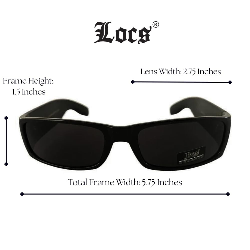 LOCS Sunglasses Hardcore Black 0103 142mm, Bandana