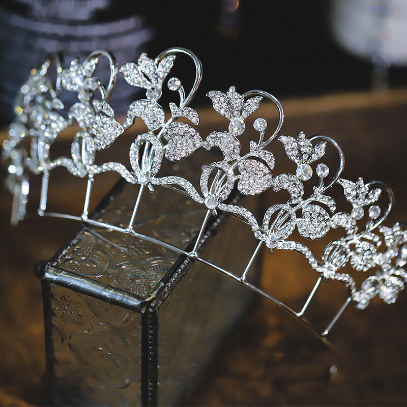 7cm Tall Elegant Vine Floral Crystal Wedding Bridal Prom Party Pageant Tiara