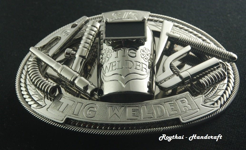 (8X11 CM) MADE BY ORDER MEN BELT BUCKLE HANDMADE STAINLESS STEEL TIG WELDER 3