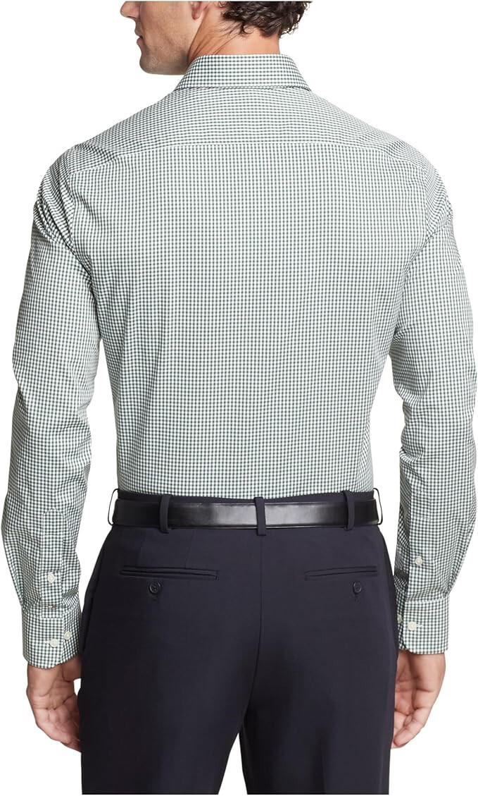Tommy Hilfiger Men’s Dress Shirt Slim Fit Twill , 17.5 in, Hunter Green, 34-35