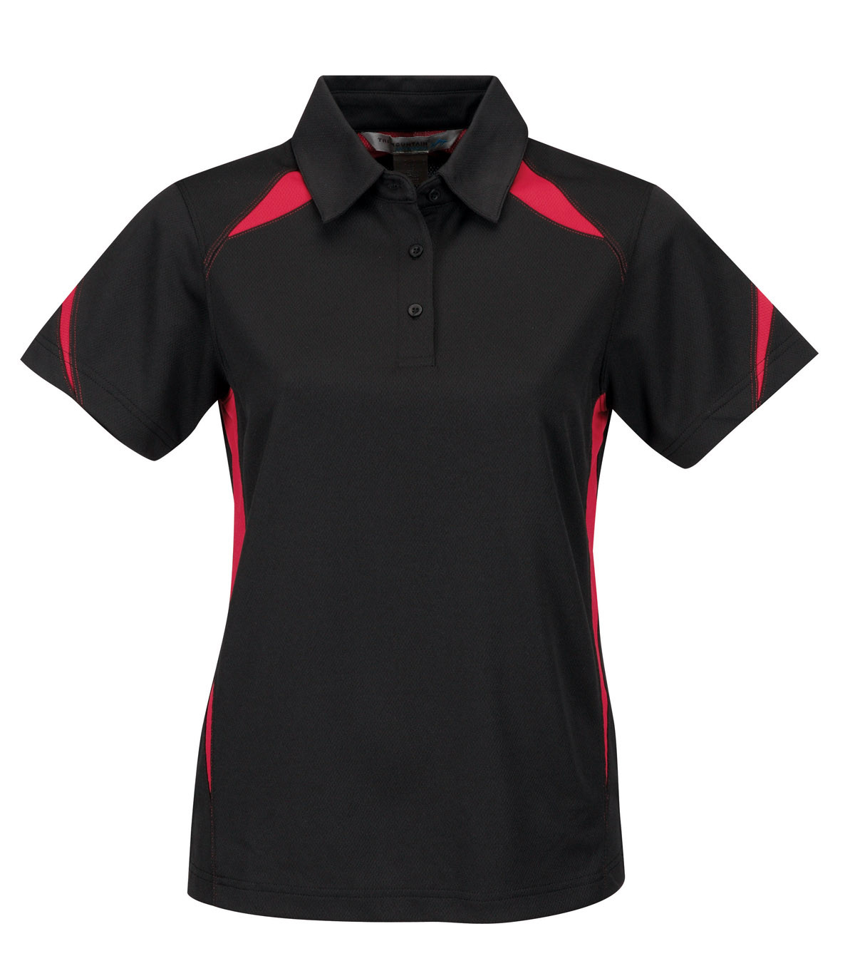 Tri-Mountain Performance Lady Lightning KL119 Birdeye Golf Polo Black/Red Size L