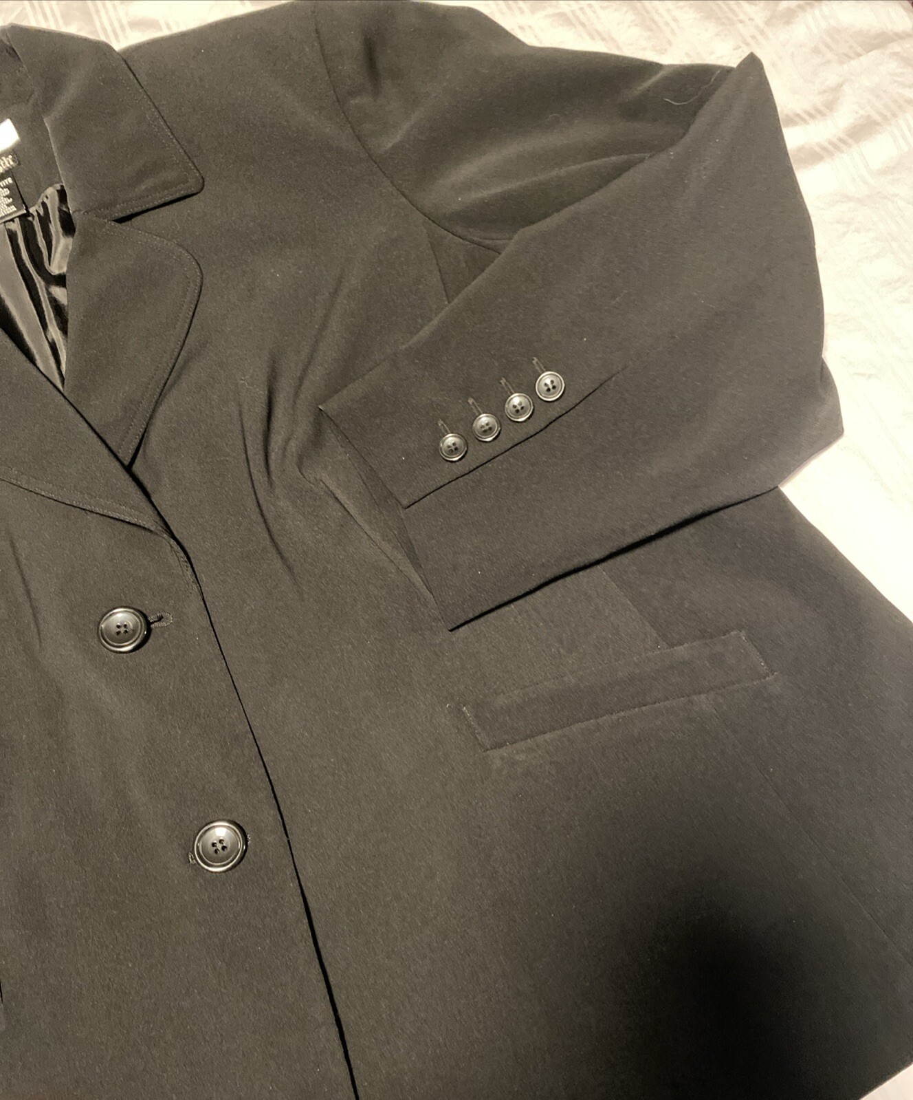 East 5th Size 22P Black Blazer Nanotex Fabric Business Travel Single Breasted