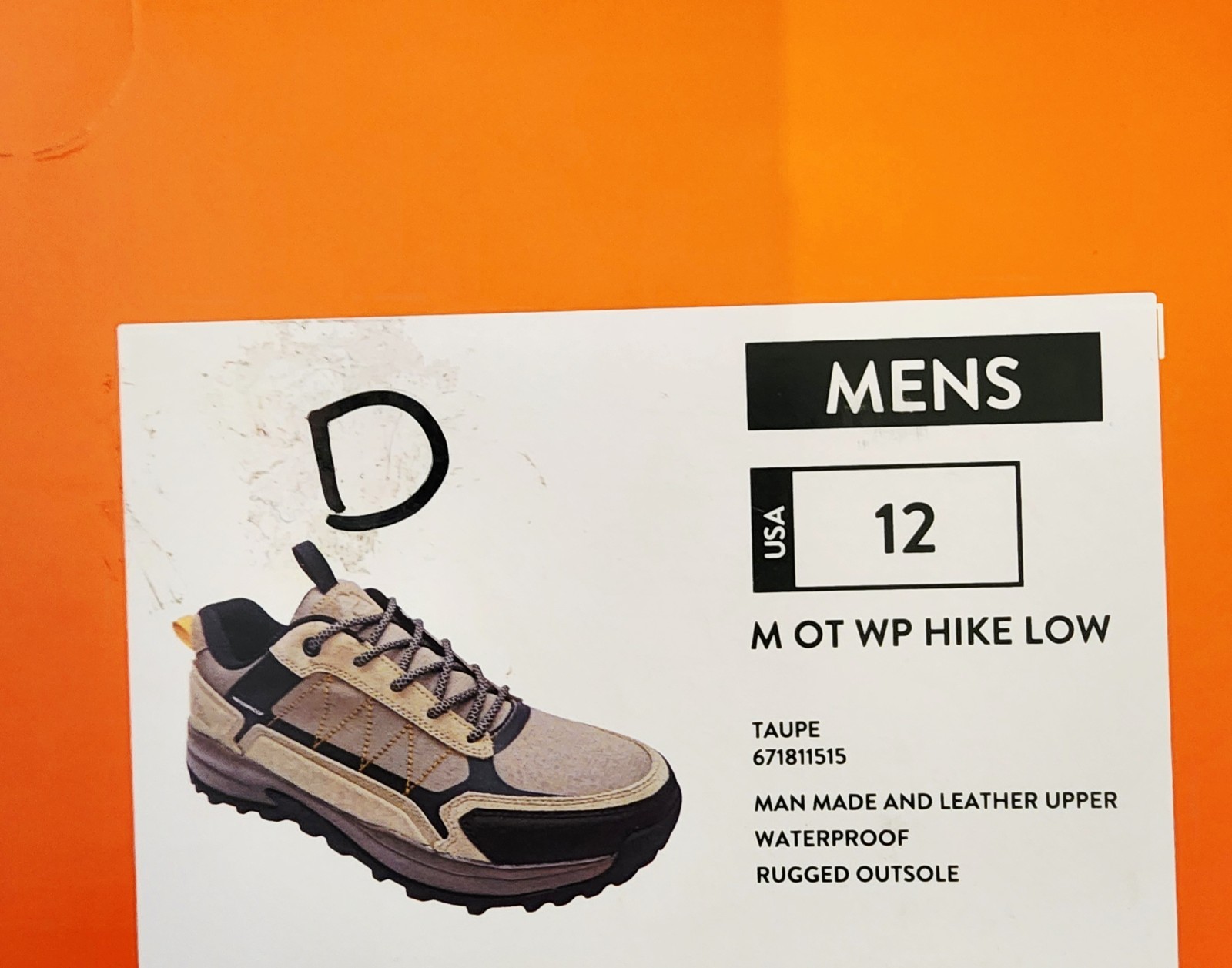 NEW Ozark Trail Waterproof Hiking Sneakers Shoes M OT WP HIKE LOW Taupe 9 or 12