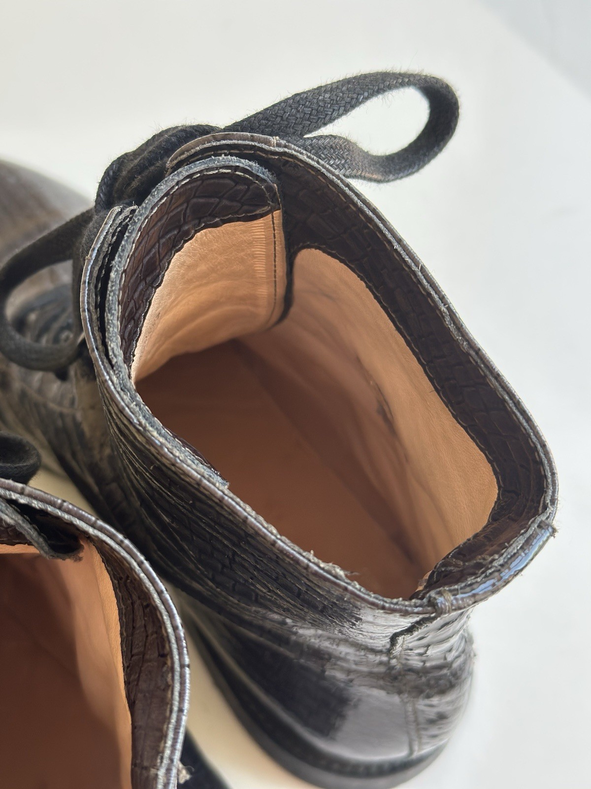 Fred de la Bretonière Handmade Leather Boots – Dark Grey/Silver – Size 40