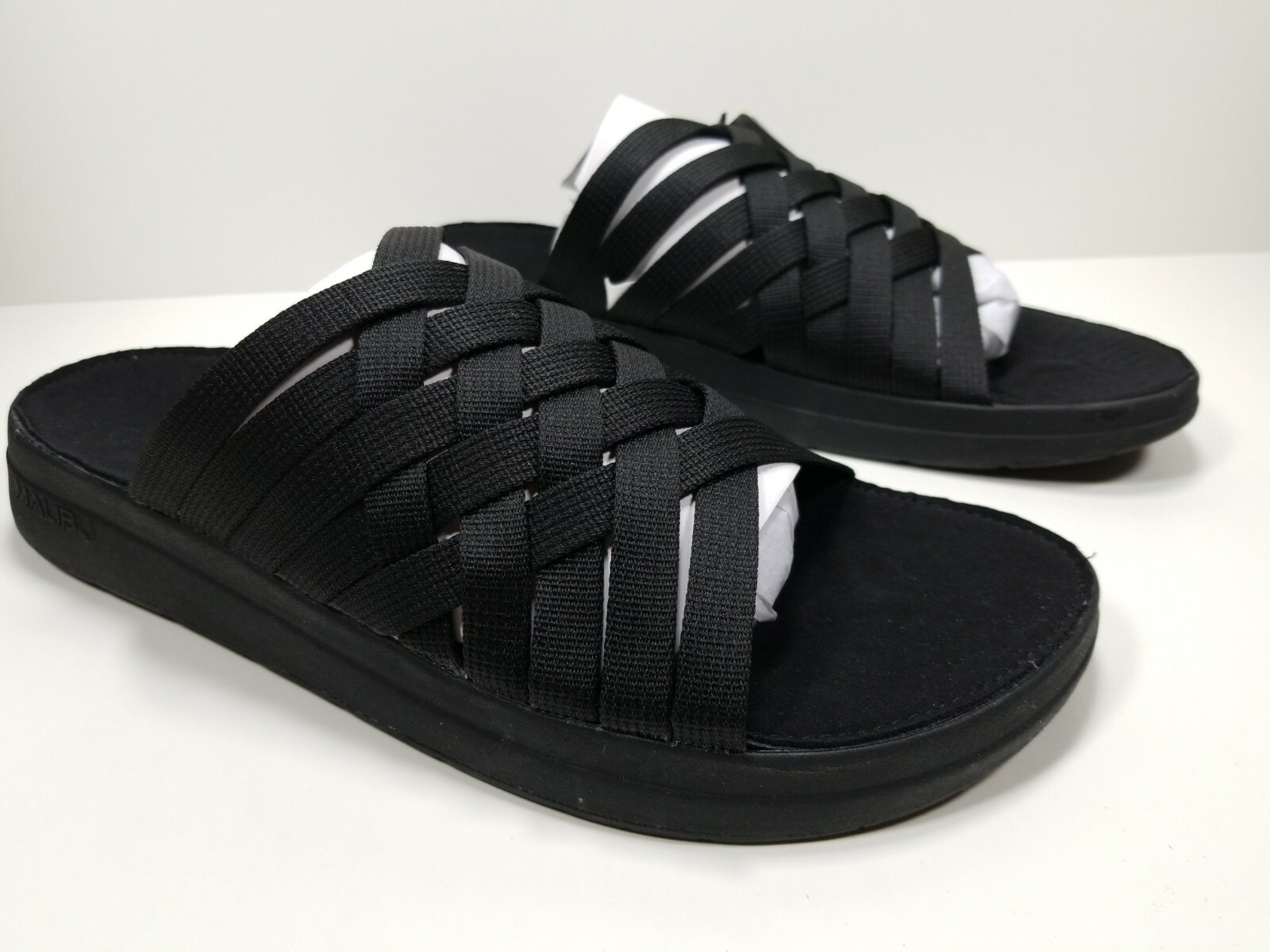 Malibu Sandals Zuma Black Sandal TDY Webbing PU Suede MS02-0066 Mens Size 13 NIB