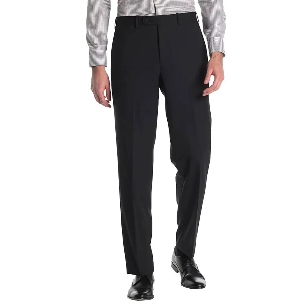 JB Britches Men’s Black Wool Blend Flat Front Dress Pants Trousers New Auth $159