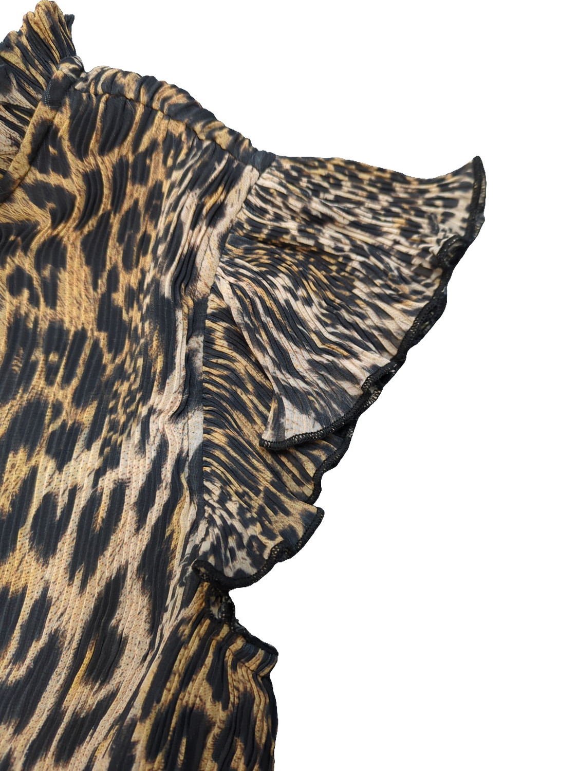 AllSaints Antheia Kiku Leopard Print Tiered Mini Dress – UK 8