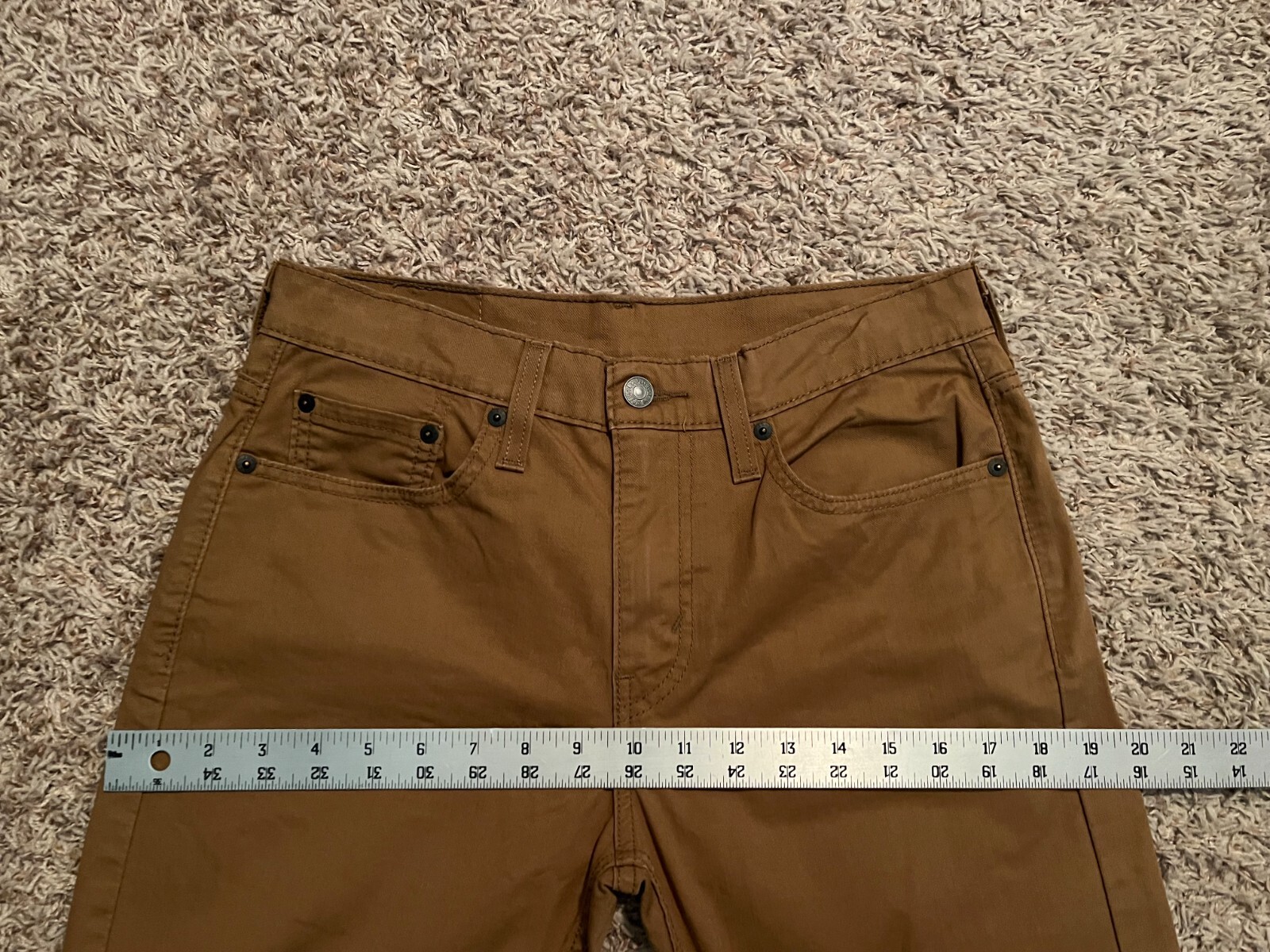 EUC Levi’s 502 PANTS Regular Tapered TAN Mens tag=29×30 (MEASURED 30×28) (9173)