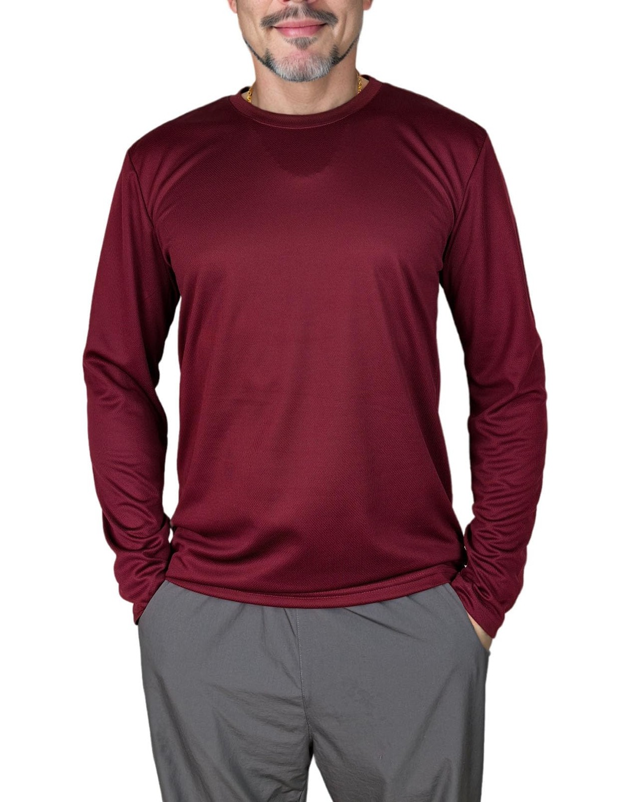 Mens 5-Pack Long Sleeve Tees: Dry faster than your excuses, sun-protected too!