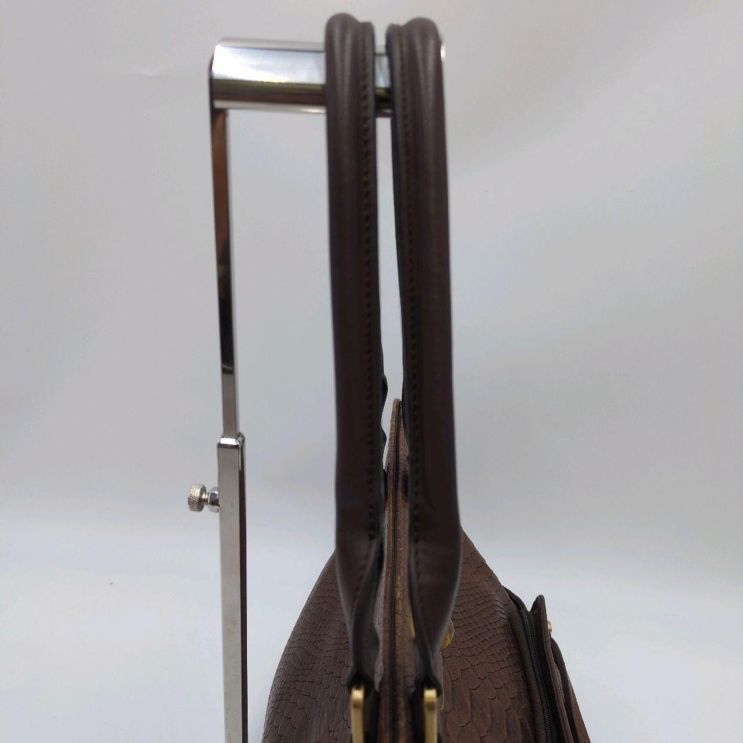 Longchamp Gabby Python Leather Tote Bag 11.4×14.6×6.3in Embossed Lock Used