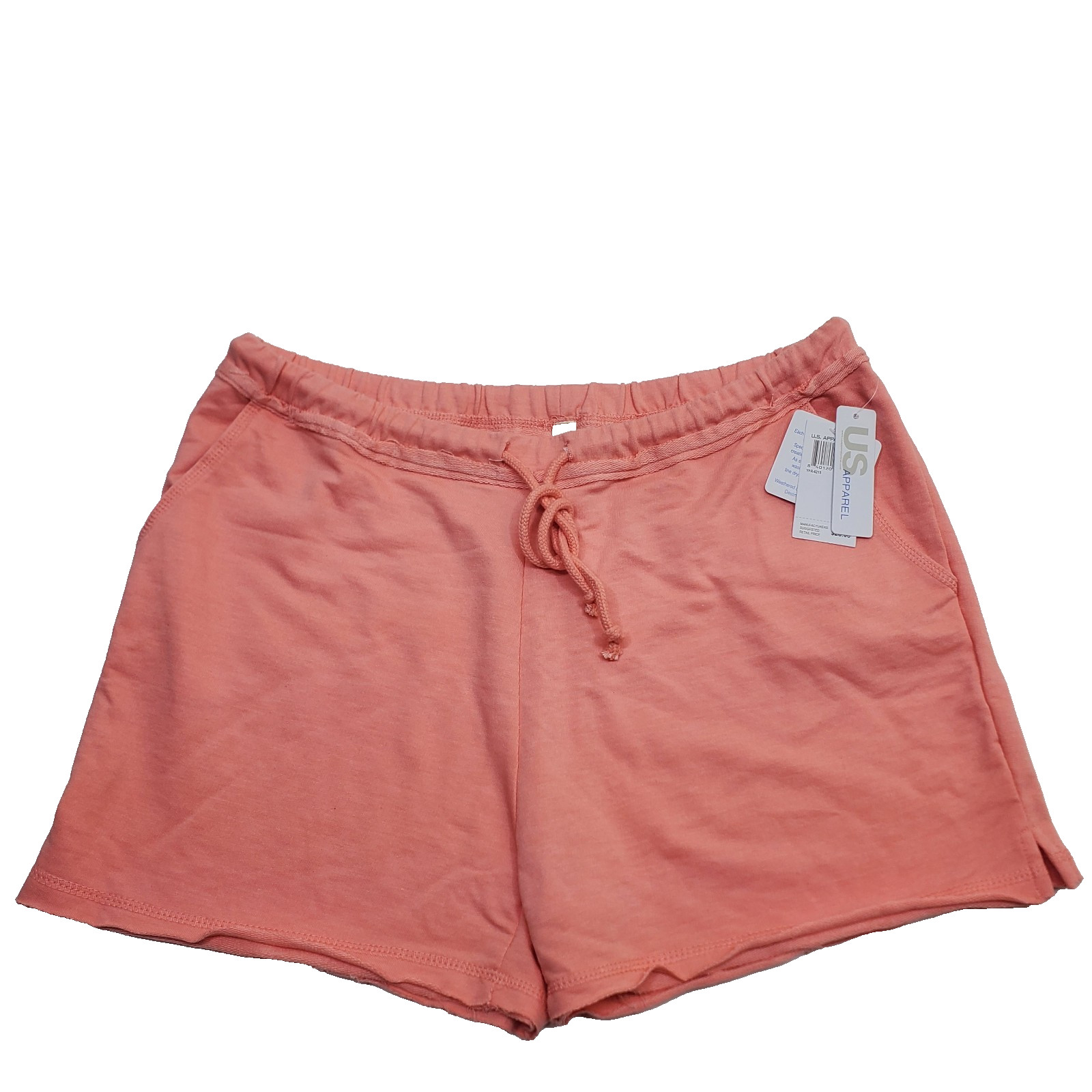 NWT U.S Apparel Shorts Womens Size L With Pockets Salmon Grapefruit Distressed