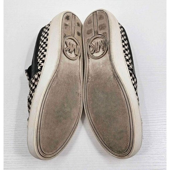 Michael Kors Keaton Black White Print Smooth Feel Sneaker Shoe Sz 6.5