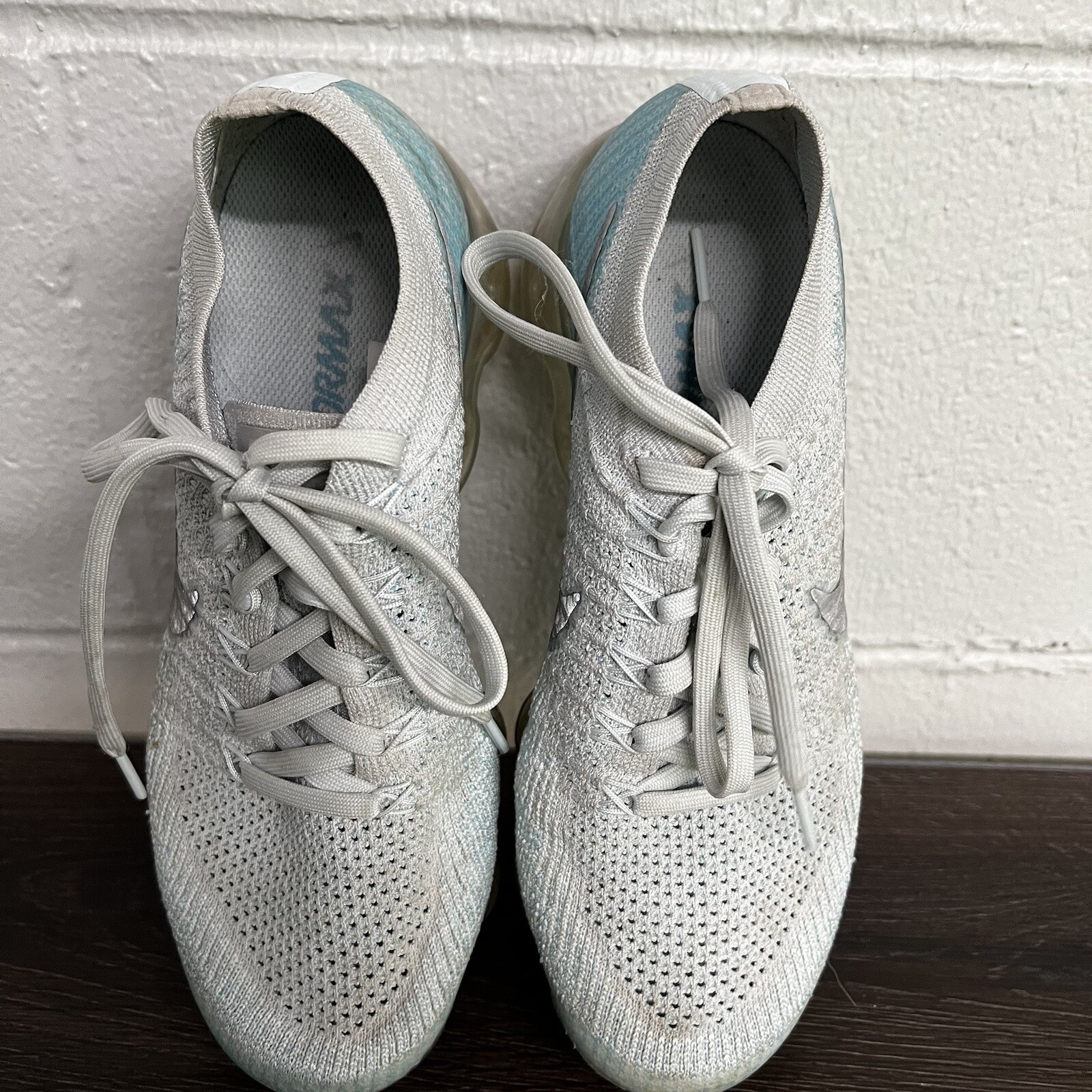 Nike Air Vapormax Flyknit Womens Size 8 Ice Blue/White Shoes 849557-014