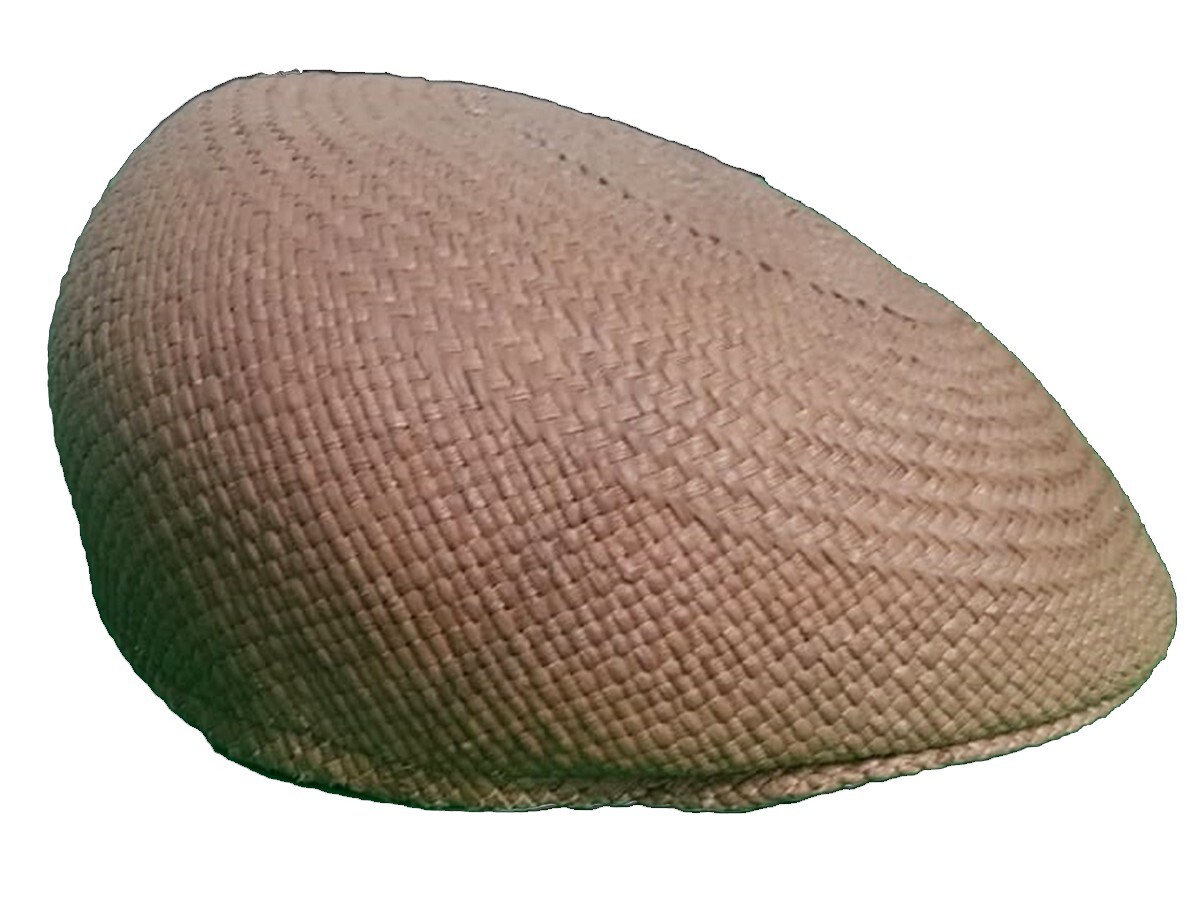 Original Panama Beret Toquilla Straw Brown 54 Cm Handwoven