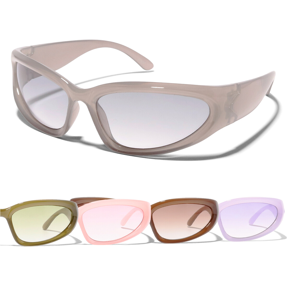 Fashion Kim K Bad Bunny Karol G 90’s Retro Futuristic Slim Sports Sunglasses