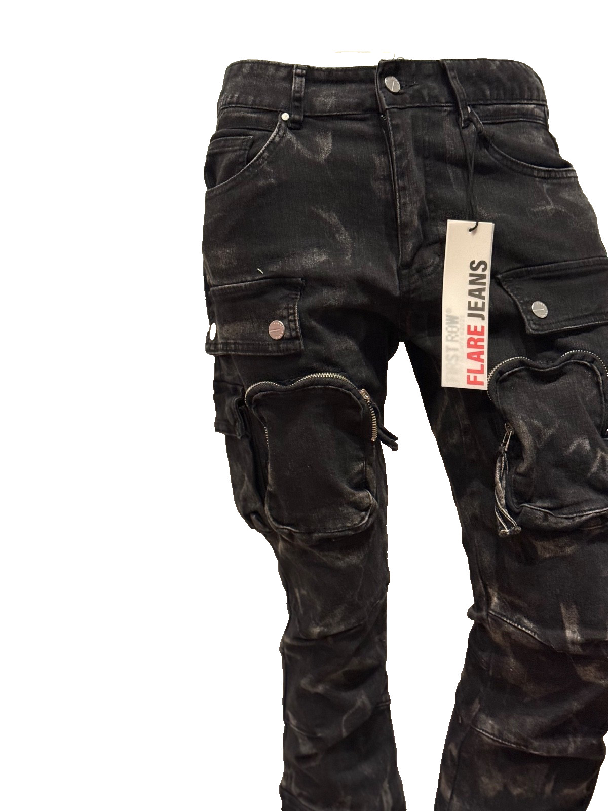 New ! Men’s First Row Stacked Fit Jeans balck washed Denim (typhoon) Skinny