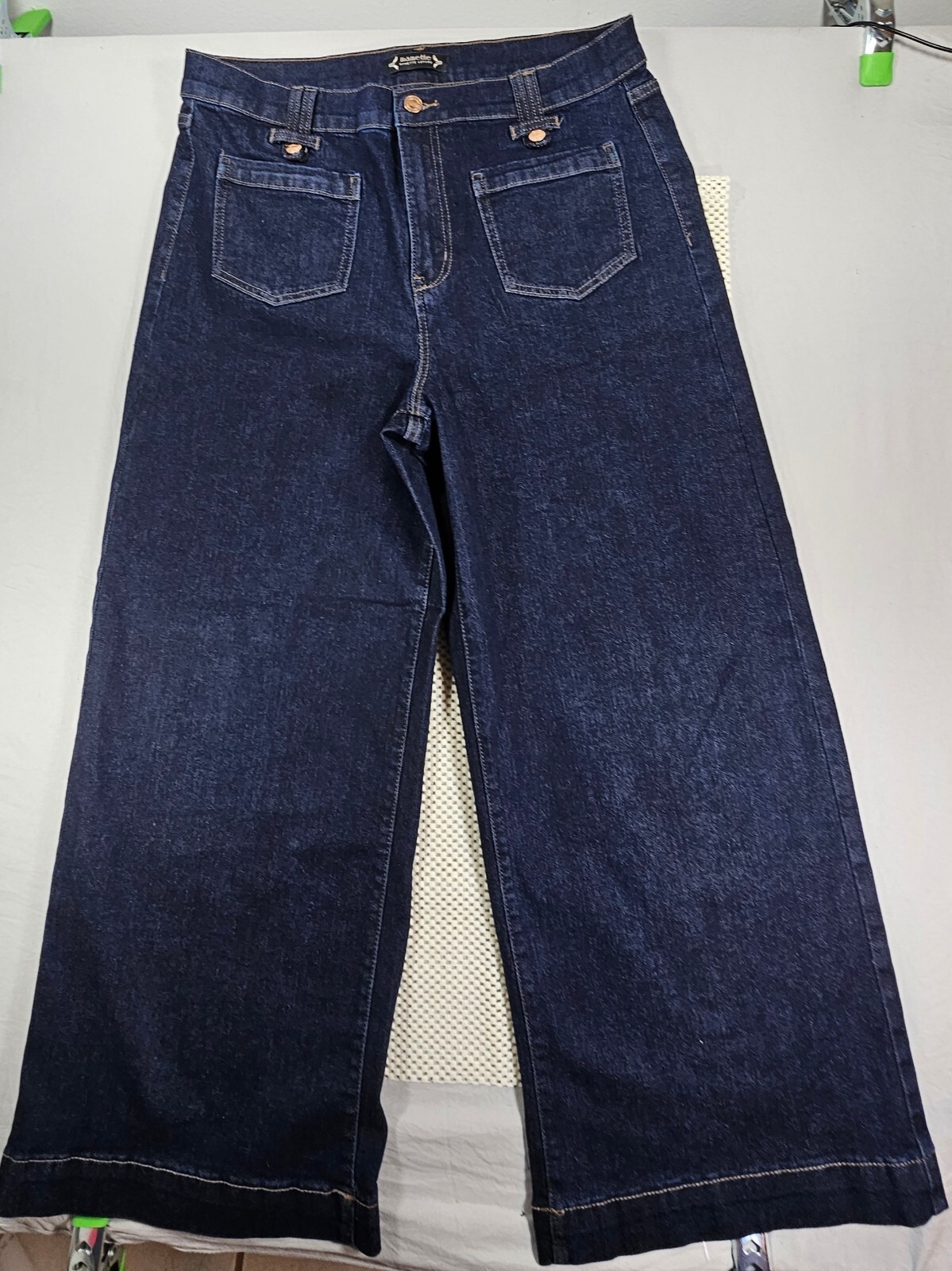 Nanette Lepore Jolie Super High Rise Wide Leg Jeans. Size 12. Americana