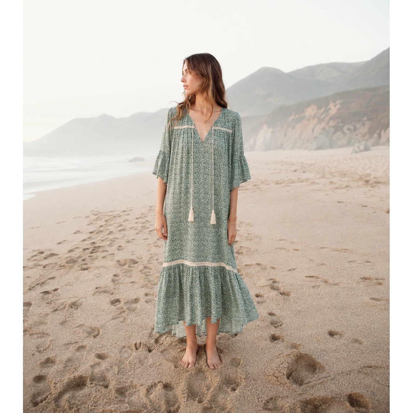 Christy Dawn The Corley Dress Mint Bloooming Meadow Size Small Floral Maxi Dress