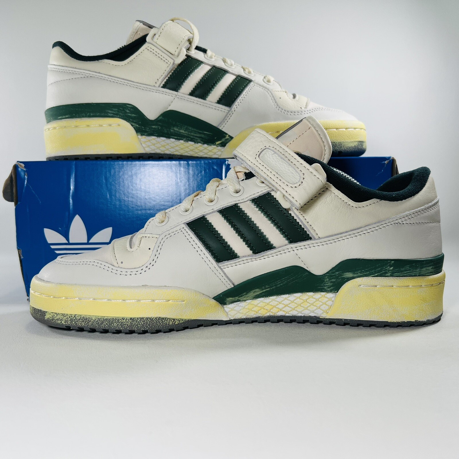 Adidas Forum 84 Low AEC Men Shoes Athletic Sneakers Off White Green Trainers New