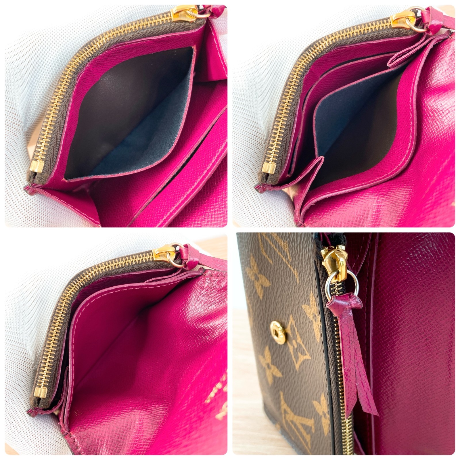 Louis Vuitton Monogram Rosalie Coin Purse Card Case Bordeaux M41939