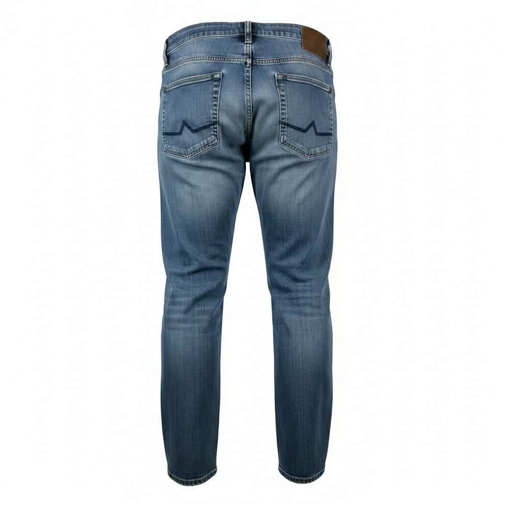 ALBERTO Modern Fit Men’s Jeans 34×32 Straight Leg T400 Stretch Denim Stone Blue