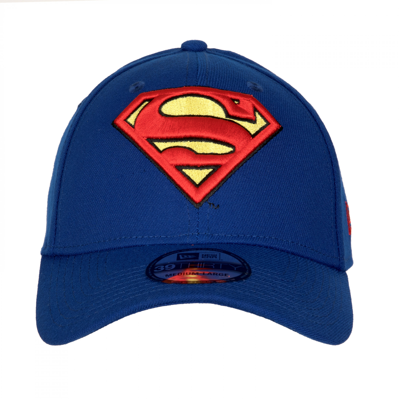 Superman Classic Emblem New Era 39Thirty Fitted Hat Blue