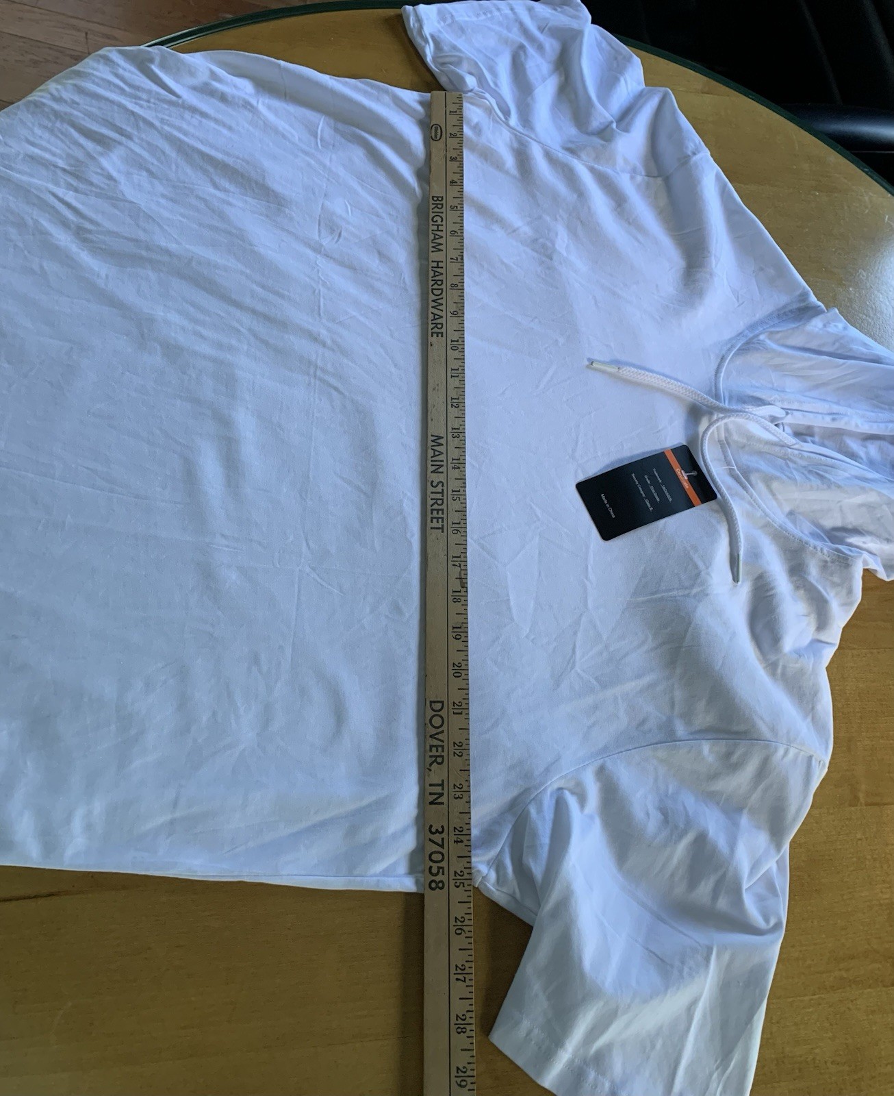 Mens NWT 2X Short Sleeve White Hoodie By Tacvasen 100% Cotton