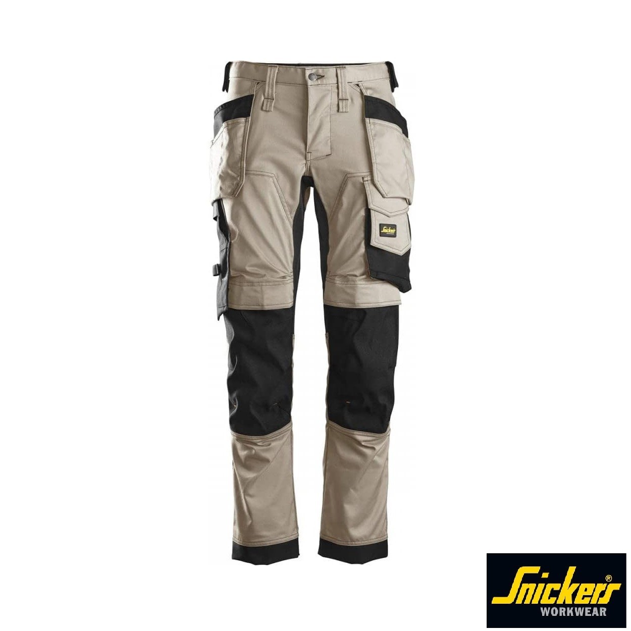 Snickers Workwear AllroundWork Stretch Mens Work Pants 36/32 Relaxed Khaki/Black