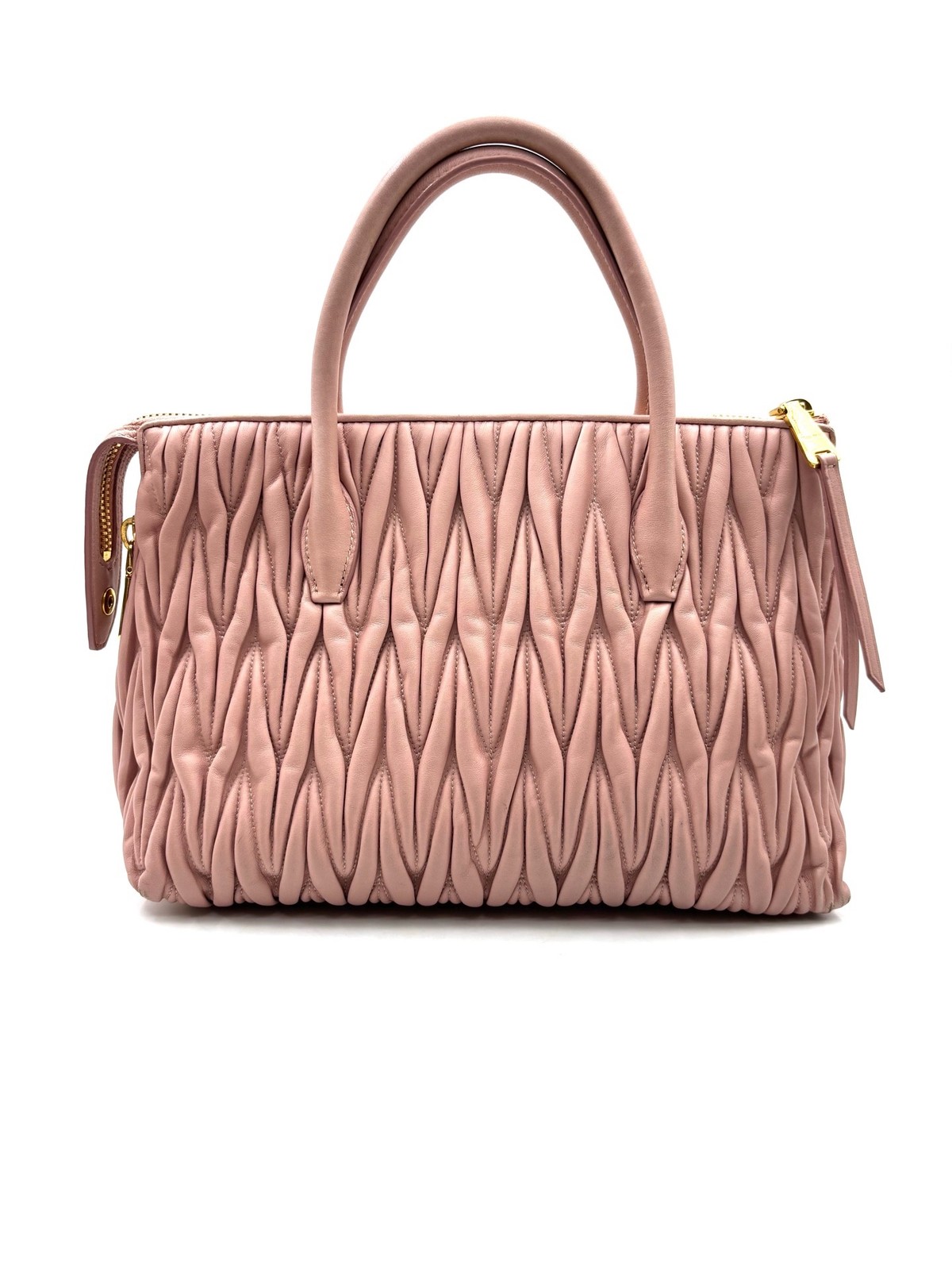 Miu Miu Pre-Owned Authentic Satchel Gold 31*15*22cm Free Tracked Shipping