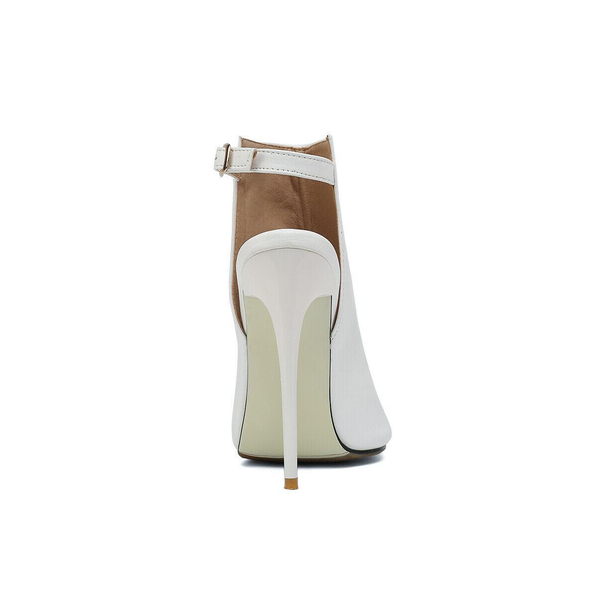 Sexy Women Peep Toe Pumps Shoes 12Cm Thin High Heels Pumps Buckle Size 5-16