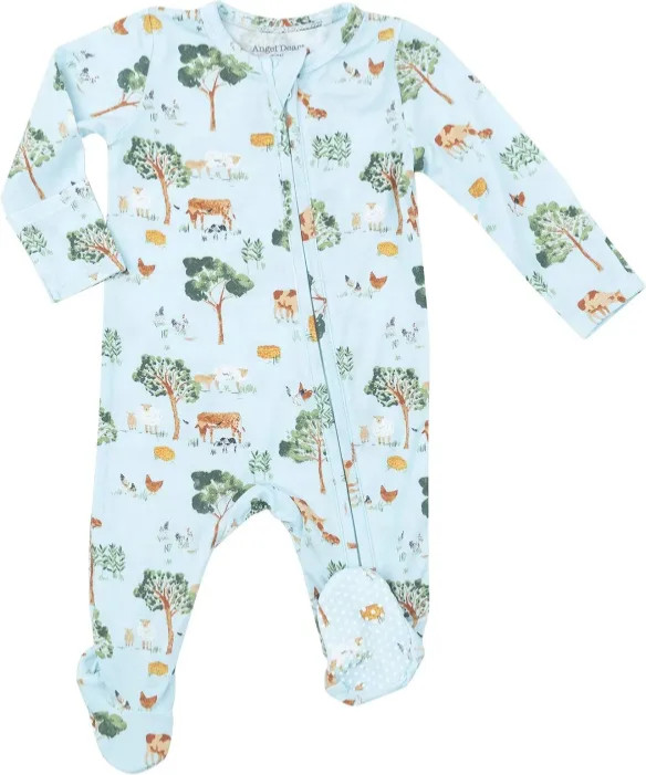 NWT Angel Dear 2 Way Zipper Footie – Farm Friends – 9-12M