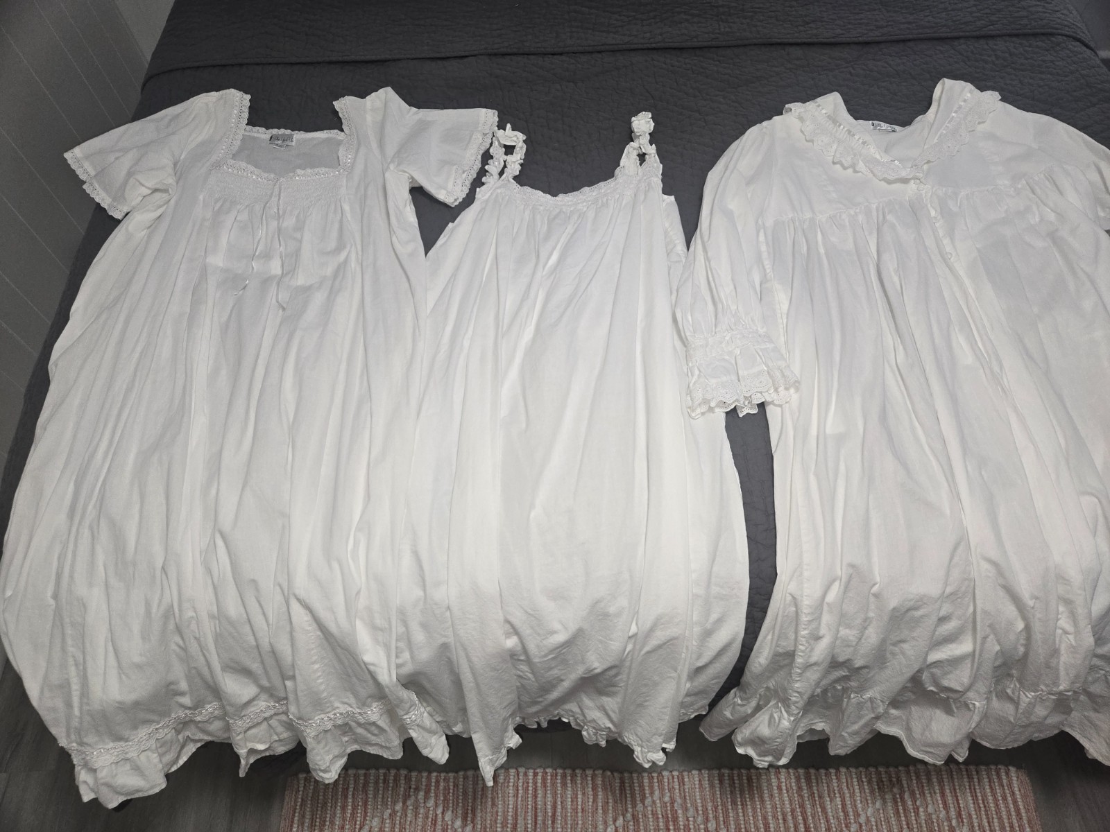 3pc Victorian The 1 for U – Long Sleeve Embroidered Robe & 2 Nightgowns XXXL us