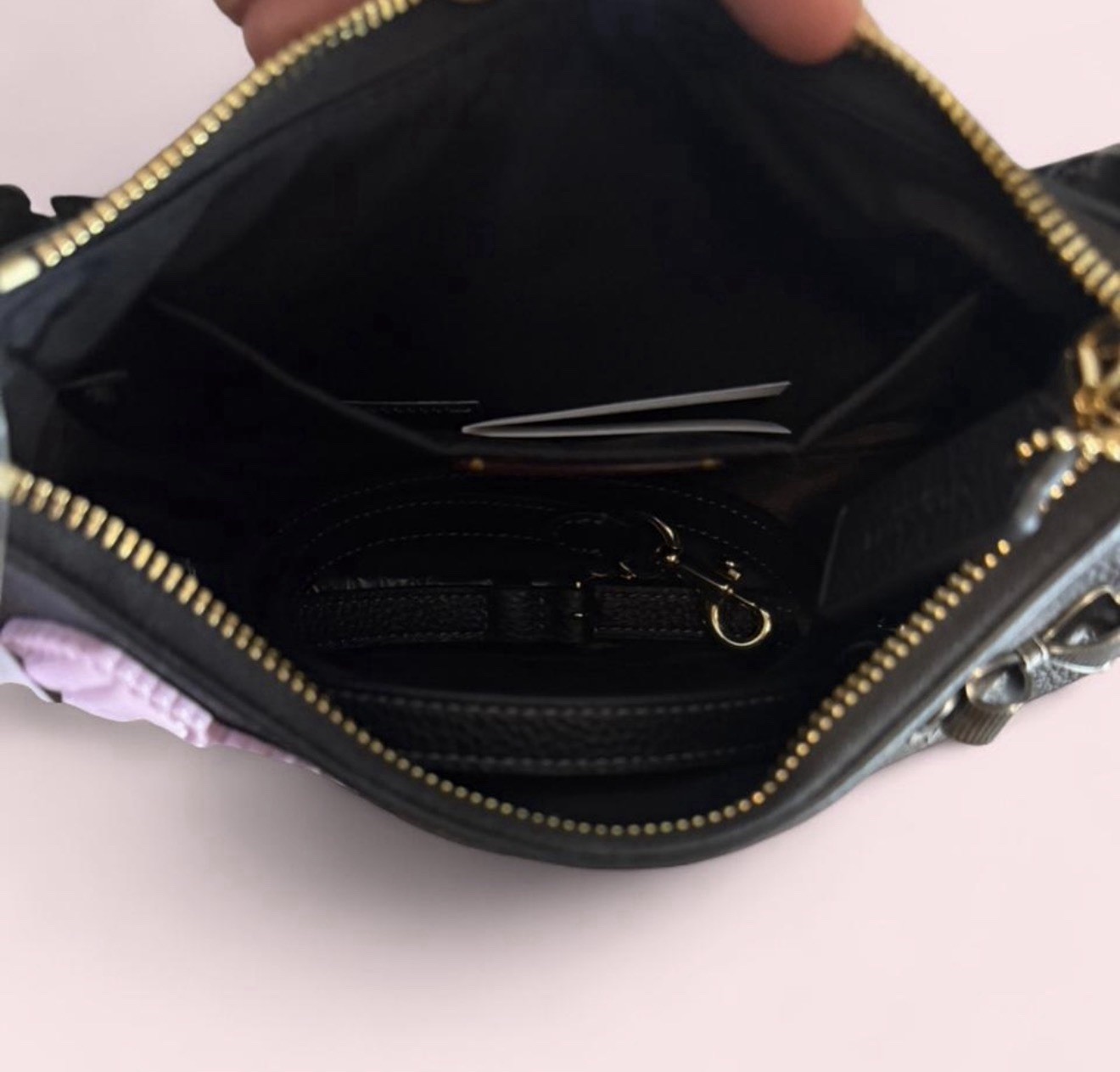 NWT COACH CDY93 Teri Shoulder Bag With Bows And Charms Pebble Leather Black
