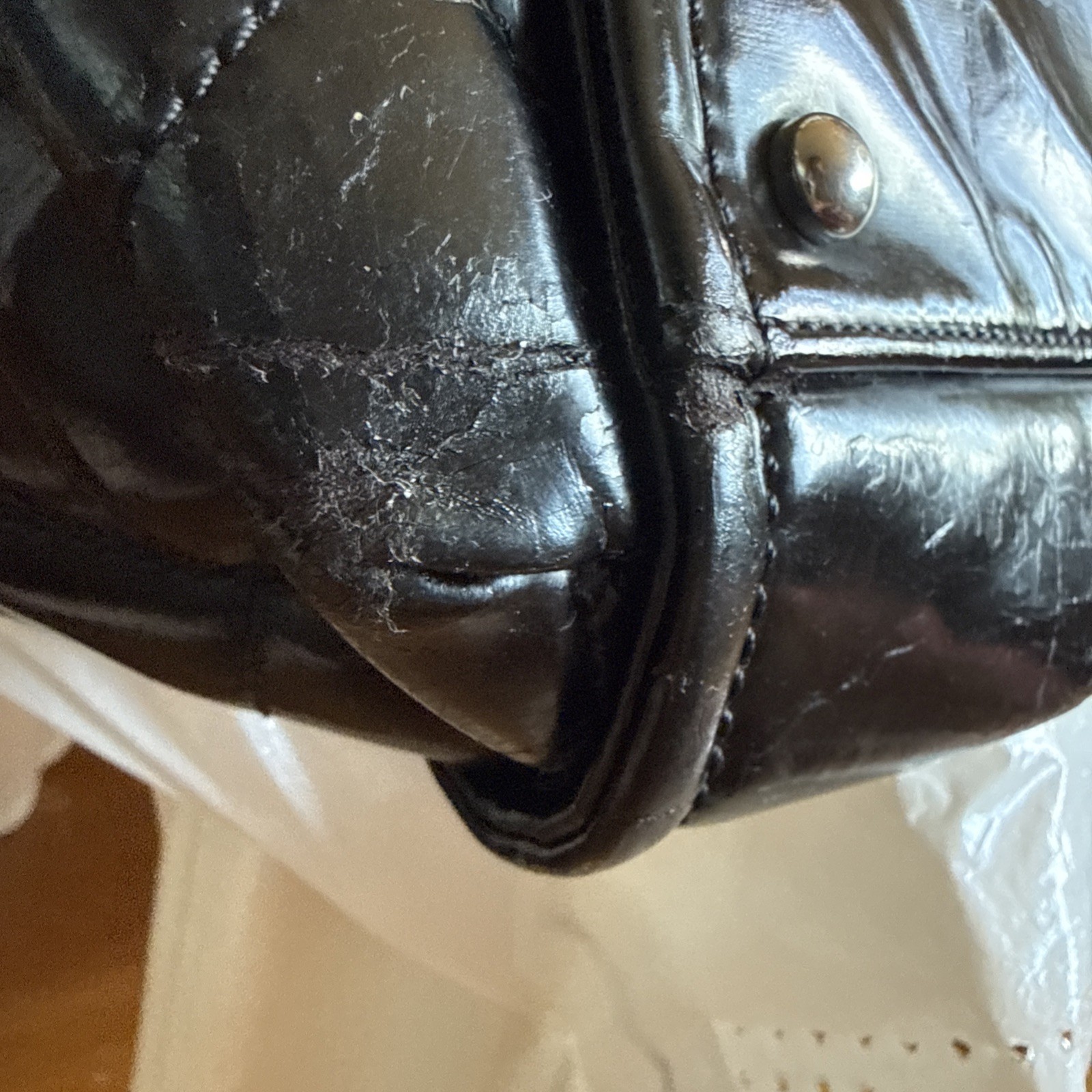 Authentic Chanel Coco Cabas Black Patent leather tote Bag