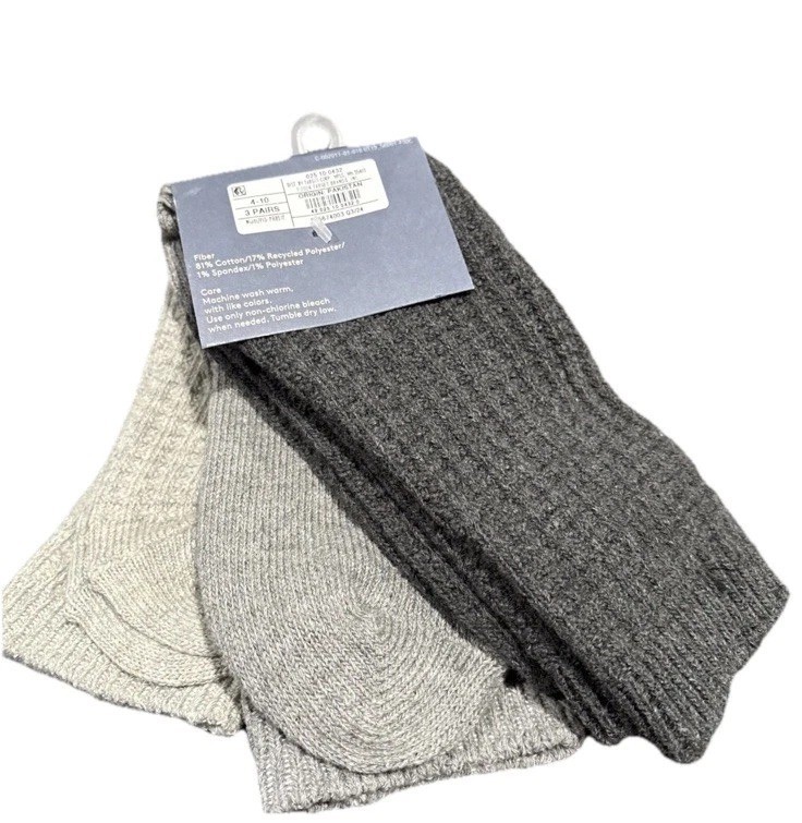Universal Thread Women’s Waffle Cotton Blend Crew Socks 6 Pair 4-10