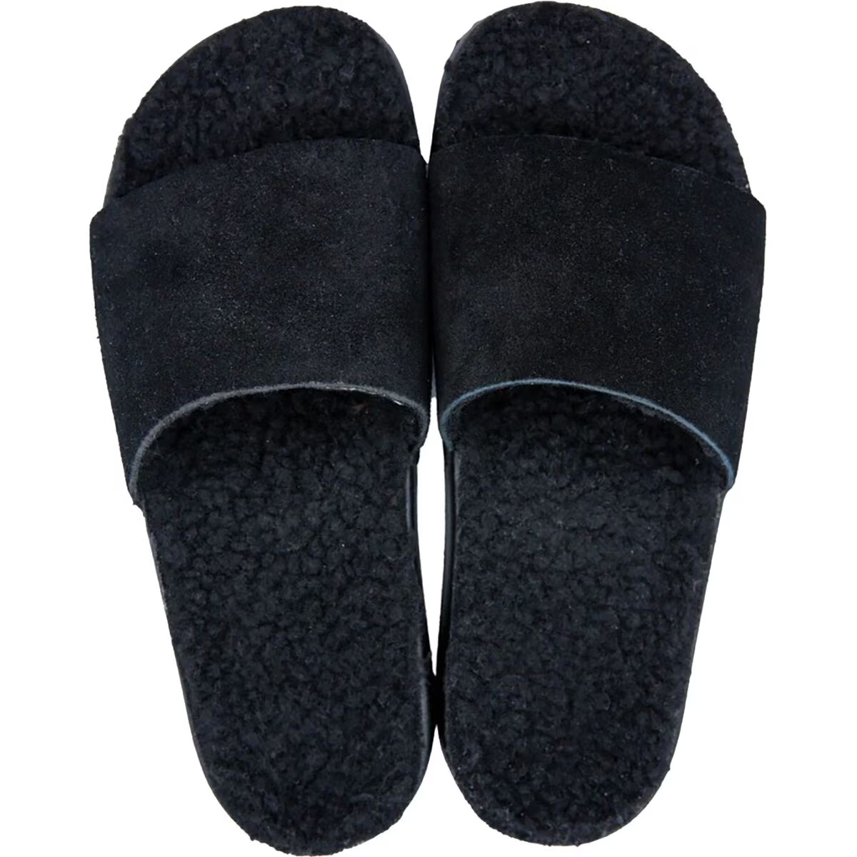 Brandblack Apres Kashiba Faux Shearling Black Slide Sandal Men MSRP $90