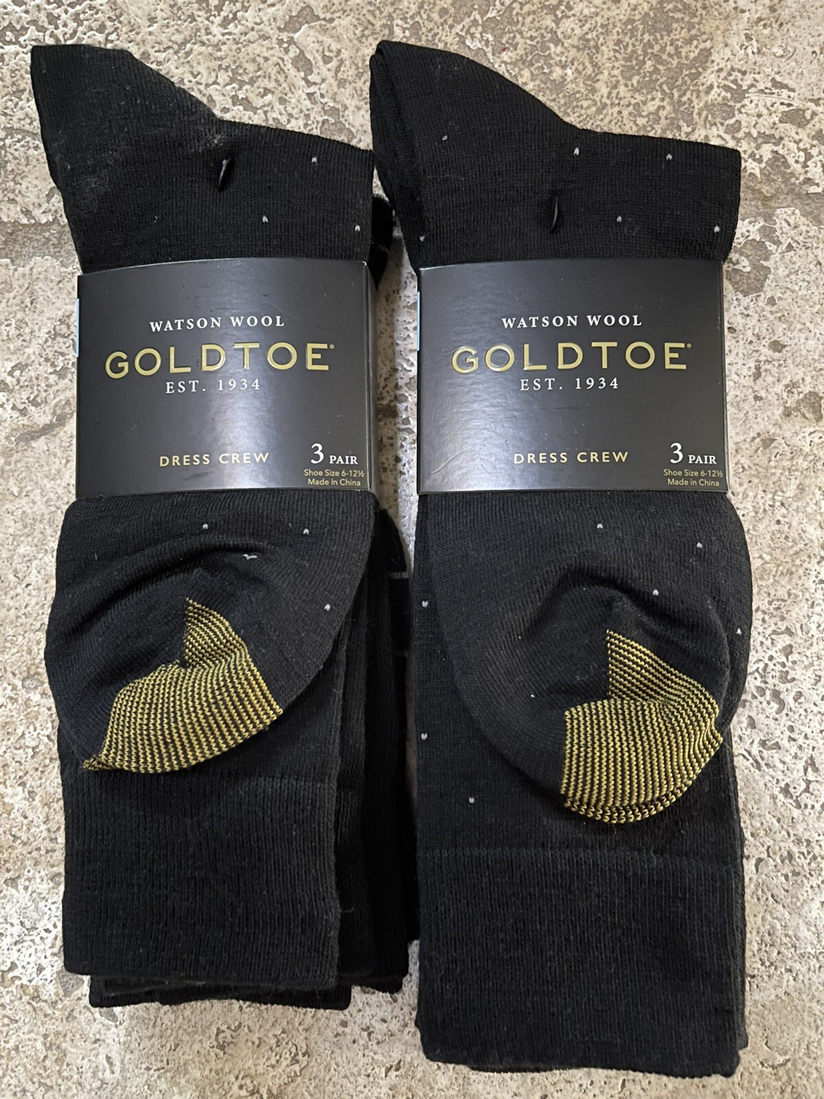 Gold Toe Men’s Wool Blend Dress Sock 2 Pack Of 3 Total 6 Pair Free Shipping